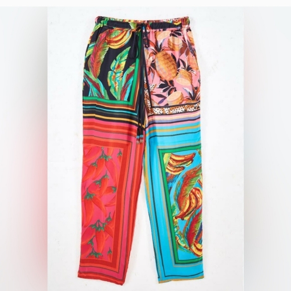 FARM Rio Pants - FARM RIO Tropical Mixed Scarf Pants